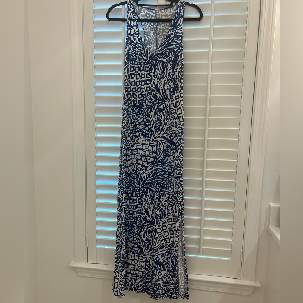 Lilly Pulitzer Blue and White Maxi Dress